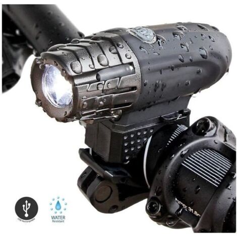 Eclairage avant LED ultra puissant OUTAD - Rechargeable USB - Pour VTT - Noir