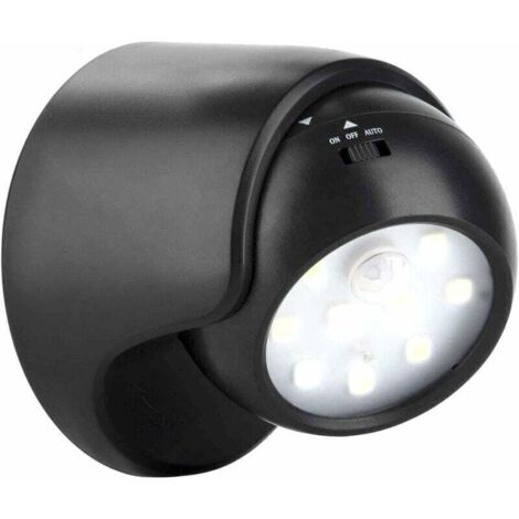 Eclairage d'appoint, éclairage à piles , Applique murale extérieure avec détecteur de mouvement Éclairage extérieur à LED Éclairage sans fil alimenté par batterie Rotation et inclinaison à 360 degr