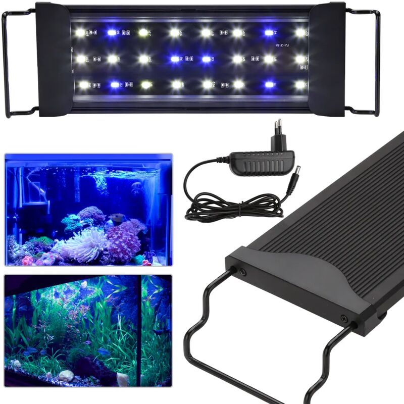 Clairage d'aquarium à led 12W Lampe de surface Universal Fit avec minuterie, 30-50cm