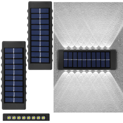 Éclairage de paysage solaire, étanchéité IP65, idéales pour terrasses, escaliers, terrasses, garde-corps et vérandas (lumière blanc- lot de 2)