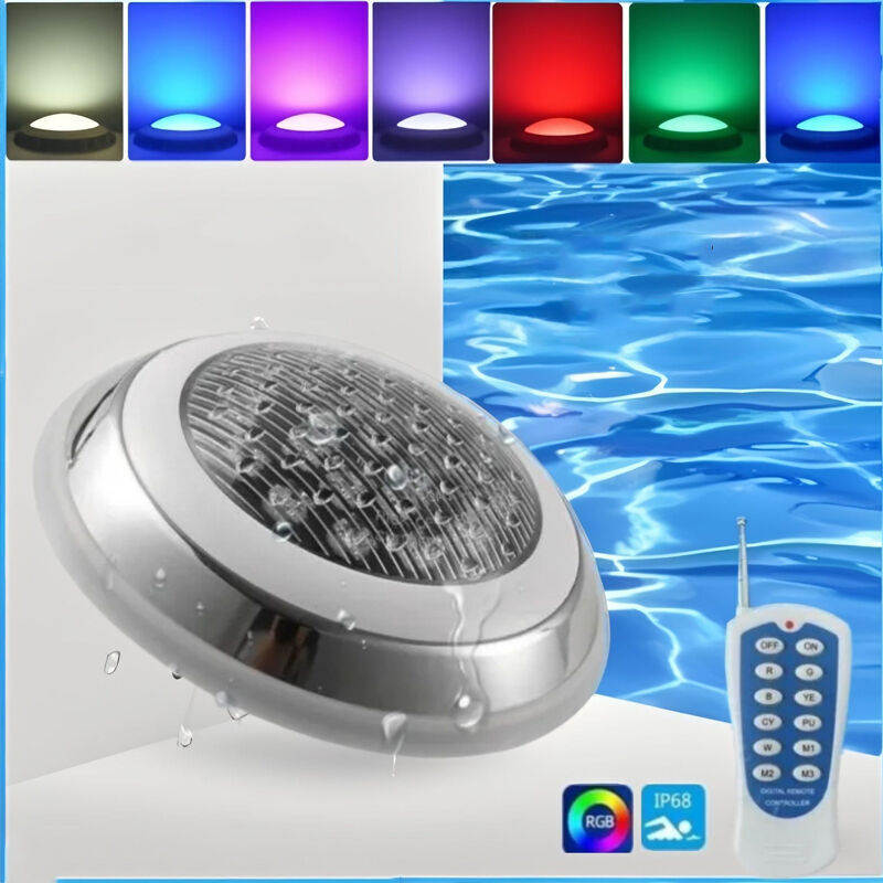 Éclairage de piscine LED pour piscines creusées, RGB multicolore 12V 35W, télécommande, acier inoxydable 304, IP68, parfait pour les fêtes au bord de