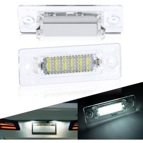 Éclairage de plaque d'immatriculation à LED, 2 ampoules de voiture 12 V 6 500 K, 18 LED, super lumineuses, sans erreur, xénon blanc