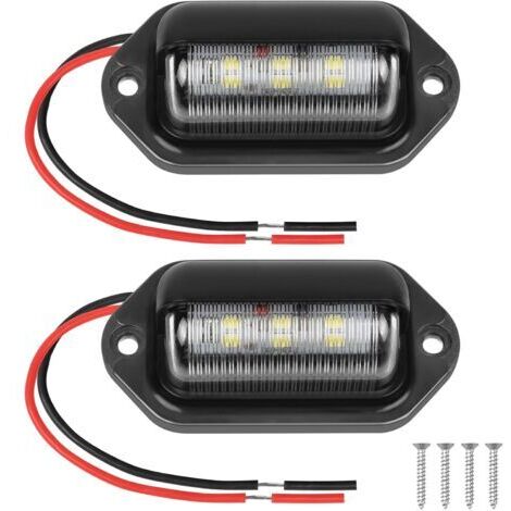 Éclairage de plaque d'immatriculation à LED, 2 lampes de plaque d'immatriculation blanches 6500K 400LM, feu arrière, 12V, CANBUS intégré, pour camping-car, fourgonnette, camion, SUV, remorque, caravan