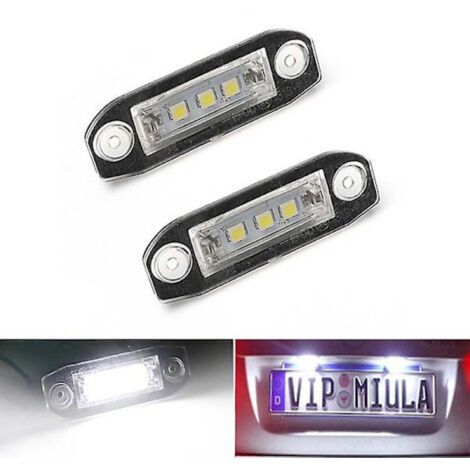 Éclairage de plaque d'immatriculation à LED compatible avec les modèles Volvo S40, S60, S80, XC70, XC60 et autres, lot de 2.
