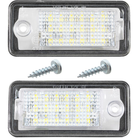 Éclairage de plaque d'immatriculation à LED pour Audi A3 A4 A6 A8 Q7, lot de 2 pièces + 2 vis