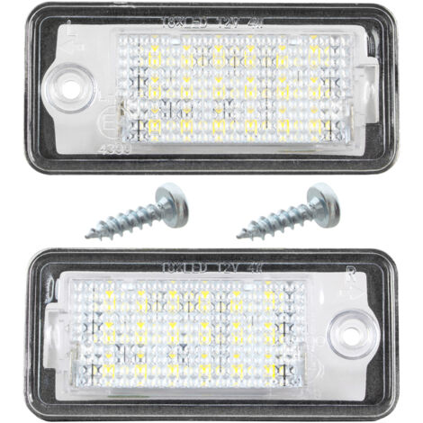 Éclairage de plaque d'immatriculation à LED pour Audi A3 A4 A6 A8 Q7, lot de 2 pièces + 2 vis