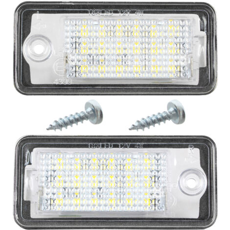 Éclairage de plaque d'immatriculation à LED pour Audi A3 A4 A6 A8 Q7, lot de 2 pièces + 2 vis