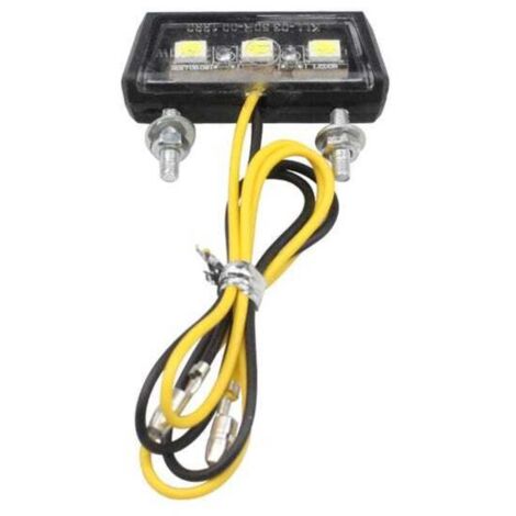 Éclairage de plaque d'immatriculation de moto avec 3 puces LED SMD, mini lampe miniature