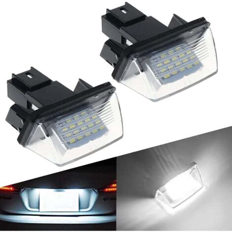 LINGHHANG CCYKXA Éclairage de plaque d'immatriculation de voiture LED 12V 3528SMD 6500K Feu arrière blanc xénon pour Peugeot 206 207 306 307 308 5008 Citroën C3 C4 C5 Berlingo SAXO XSARA Picassor 2 pièces
