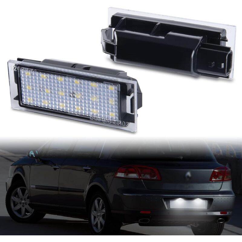 Éclairage de plaque d'immatriculation LED pour Renault Vel Satis Twingo 2 Clio 3 Clio 4 Espace 4 Laguna 3 Laguna 2 Phase 2 Master 2 Megane 2 Megane 3