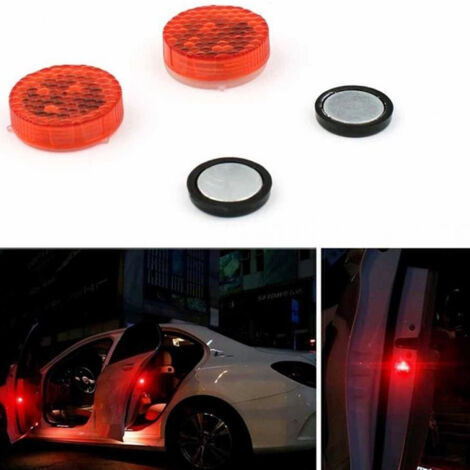 éclairage De Porte De Voiture à Led Rouge D'urgence Base Magnétique Clignotant De Sécurité