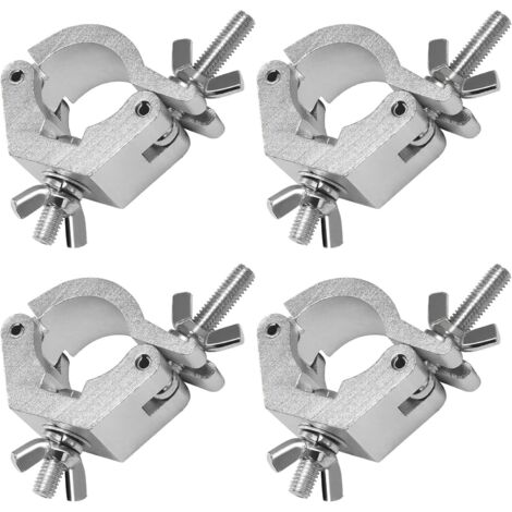 Éclairage de scène & accessoires, pince en aluminium C, pinces de échafaudage robustes, réglables de 30–35 mm (1,18–1,38 pouces), pour éclairage de scène (lot de 4, couleur argent)