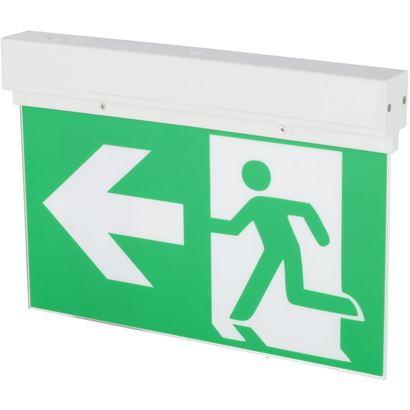 Éclairage de secours LED permanent de 3 W avec panneau double face et auto-test