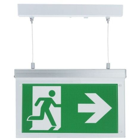 Éclairage de Secours LED Suspendu à Fixer 2W 3h Batterie avec Pictogrammes - Blanc Froid  - SILUMEN
