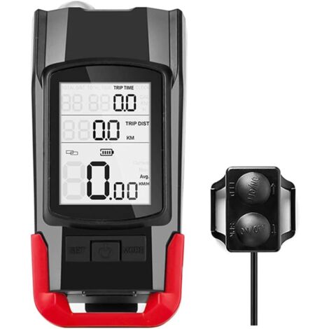 MAOZHBO Compteur Vélo sans Fil,IP54 Étanche Compteur Kilométrique Vélo avec  Écran LCD Multifonction Rétroéclairé,Démarrage/Arrêt