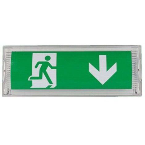 Éclairage de Sécurité LED, lampe de secours avec batterie de secours jusqu'à 3 h, éclairage de sortie de secours, panneau de sortie de secours , étanche IP65, [Classe énergétique F]