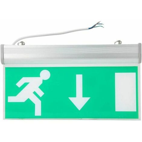 Éclairage de sortie de secours à LED , éclairage de signalisation de secours à LED, feux d'évacuation de sécurité verts pour centres commerciaux, rchés, gares et lieux de divertissement (vers l