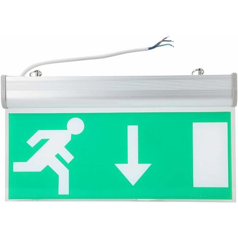 Éclairage de sortie de secours à LED , éclairage de signalisation de secours à LED, feux d'évacuation de sécurité verts pour centres commerciaux, supermarchés, gares et lieux de divertissement (vers l