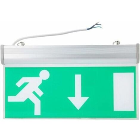Éclairage de sortie de secours à LED – Feux d'évacuation de sécurité verts – Panneau acrylique résistant – Application centres commerciaux et gares