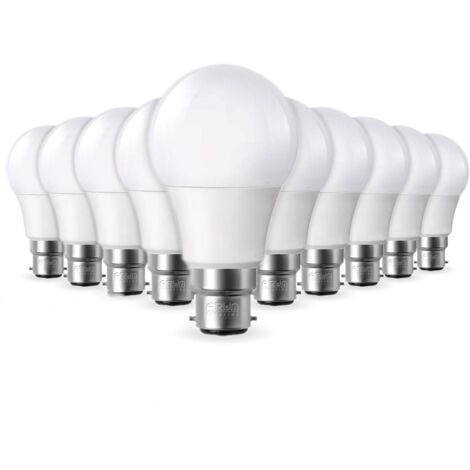 Eclairage Design – Lot de 10 ampoules LED B22 11W équivalent 75W – 1055 lumens – Blanc chaud 2700K – Angle 280° – Non compatible variateur