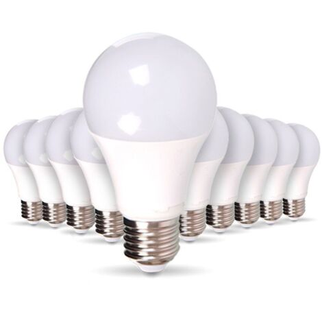 Eclairage Design – Lot de 10 ampoules LED E27 11W – 1055 Lumens équivalent 75W – Blanc naturel 4000K – Grand angle 280° – Normes CE, ROHS, EMC