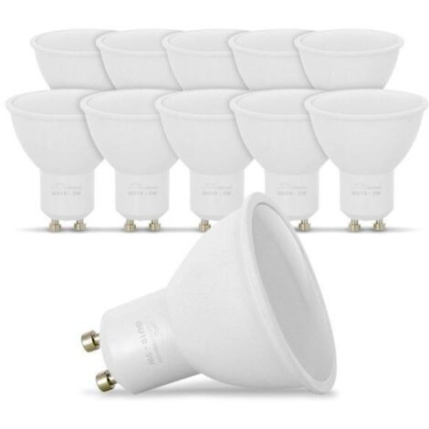 Eclairage Design – Lot de 10 ampoules LED GU10 400 lumens 50W équivalent – Blanc naturel 4000K – Angle 110° – Non dimmable