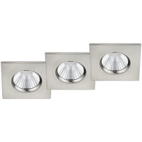 Eclairage encastre 3 x led smd 55w 3000k 345lm - acier brosse - trio - zagros 50216504 50216504 50216504 50216504 50216504 50216504