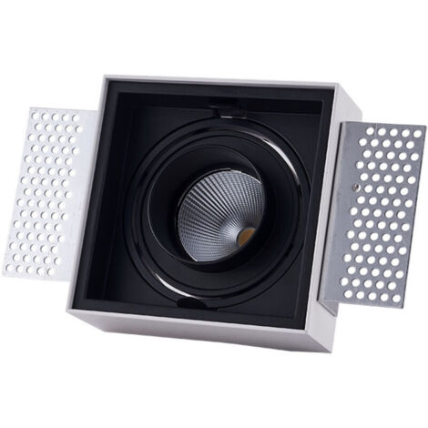 Éclairage encastré carré sans cadre haute luminosité CRI 95+ Downlight projecteur rotatif à intensité variable