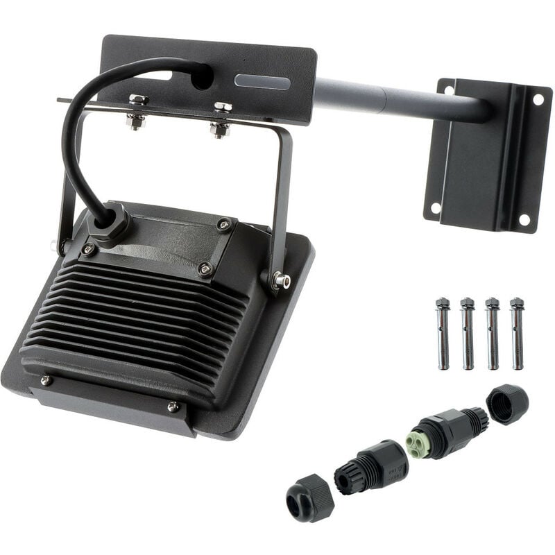 Oxeo - Eclairage enseigne - Projecteurs led 20W extérieur pour Façades magasin - Support Inclinable - bras déporté