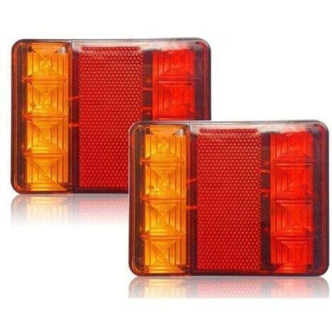 Éclairage et réflecteurs pour remorque, 2 Pièces 12 V LED Feux Arriere, Feux Arrières Multifonctionnel pour Tracteur Camion Remorque