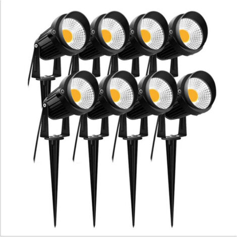 Éclairage Extérieur à Piquer COB 3W IP65 Étanche Orientable Projecteur Spot Led Lampe de Jardin Éclairage pour Chemins Plantes Balcon Terrasse Hôtel Pelouse LED Lumière Chaud-