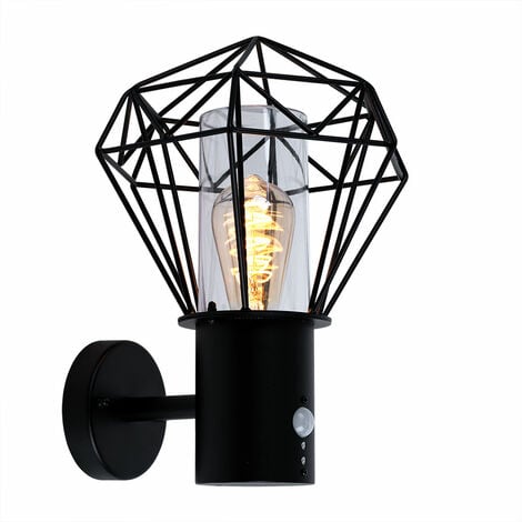 Qazqa hortus - LED Eclairage exterieur avec detecteur de mouvement Moderne  - 1 lumière - Ø 215 mm - Noir - Moderne - Éclairage intérieur : :  Luminaires et Éclairage