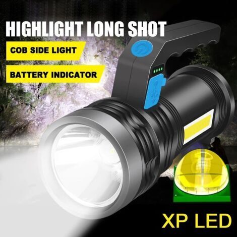 Éclairage extérieur de lampe portative de batterie au lithium rechargeable par USB de lumière forte