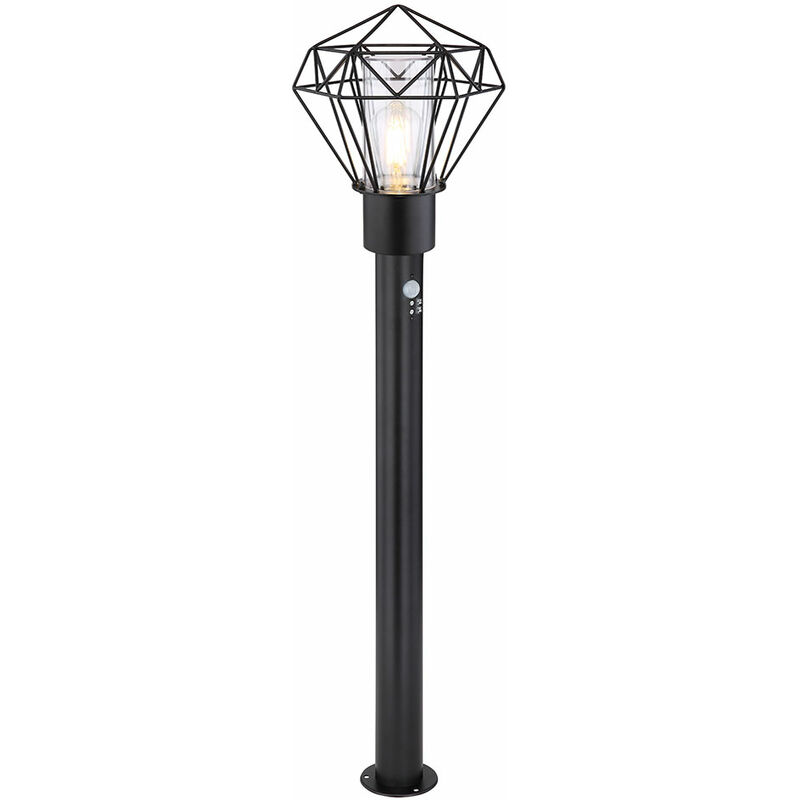 Eclairage extérieur Lampadaire Colonne d'extérieur avec détecteur de mouvement Lampadaire de terrasse avec détecteur de mouvement, grille diamant