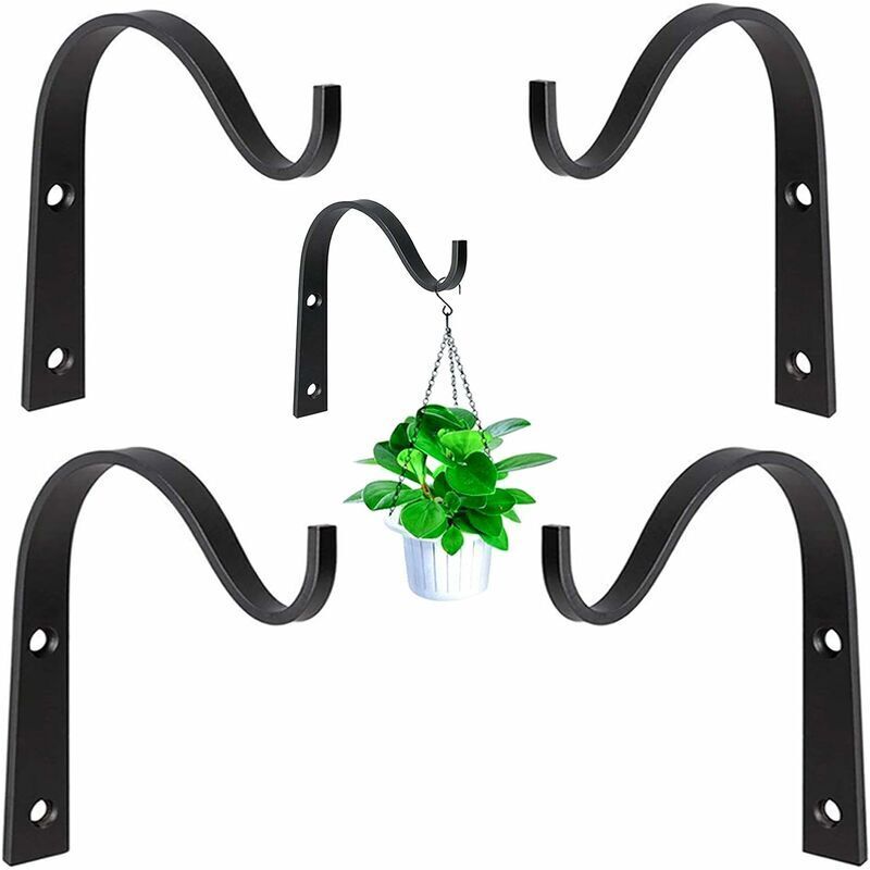 DEESSE SHOP - 4 pièces support de panier suspendu crochets muraux en fer forgé crochets de panier suspendu crochets de plante pour panier de lanterne