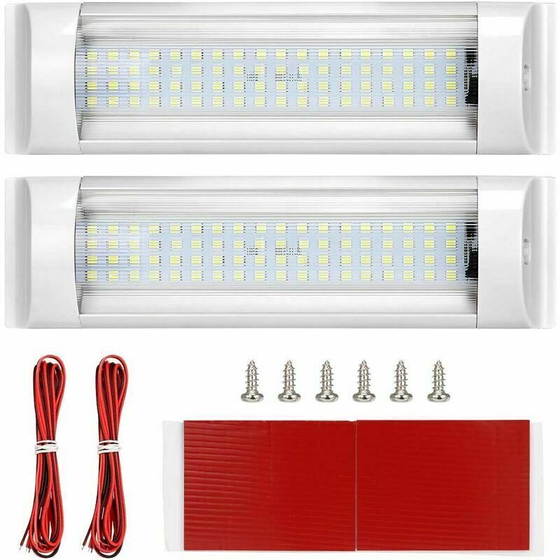 Gabrielle éclairage Intérieur, Lampes led de Plafonnier, éclairage de Toit 12V-80V 72 led 6000K pour Camping car/Remorque/Camionnette/Bateau avec