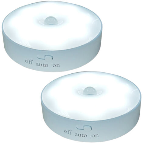 Éclairage intérieur LED, détecteur de mouvement rechargeable, batterie longue durée, veilleuse à détecteur de mouvement, spot rond pour placards/penderies/cuisines.