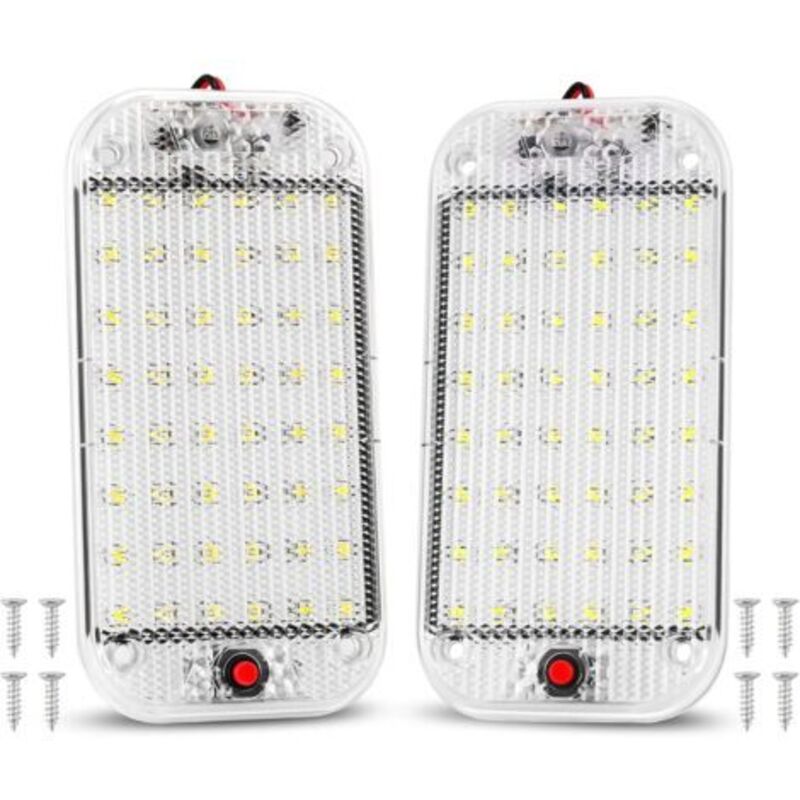 Eclairage Intérieur LED 10W 48 LED Eclairage Intérieur Lumineux Universel avec Interrupteur Marche/Arrêt pour 12V-85V Voiture Van Camion Camion