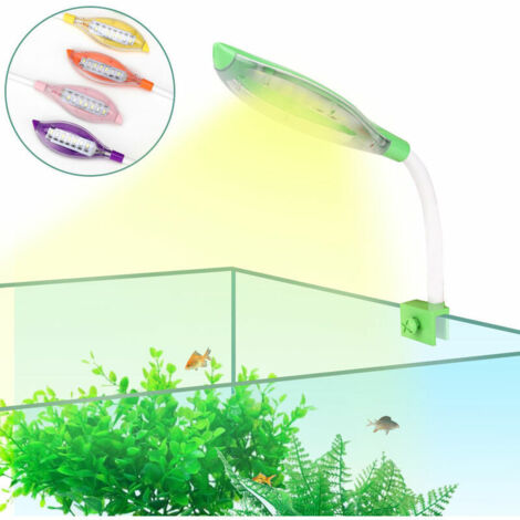 Éclairage LED complet pour aquarium avec pince, lampe USB haute luminosité, éclairage LED multicolore pour aquarium (orange-220V)