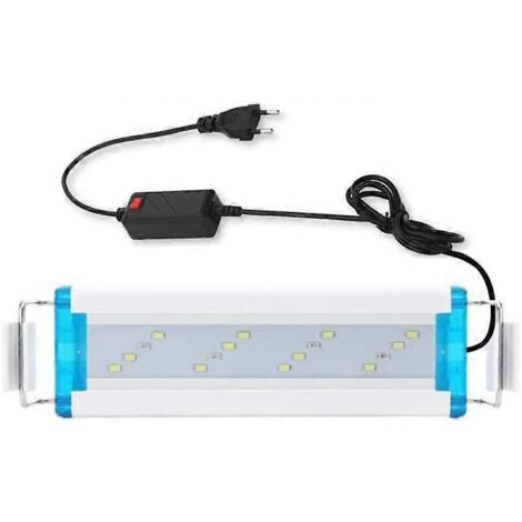 Éclairage LED pour aquarium, lampe LED pour aquarium, lampe LED très fine de 18 à 58 cm pour l'éclairage