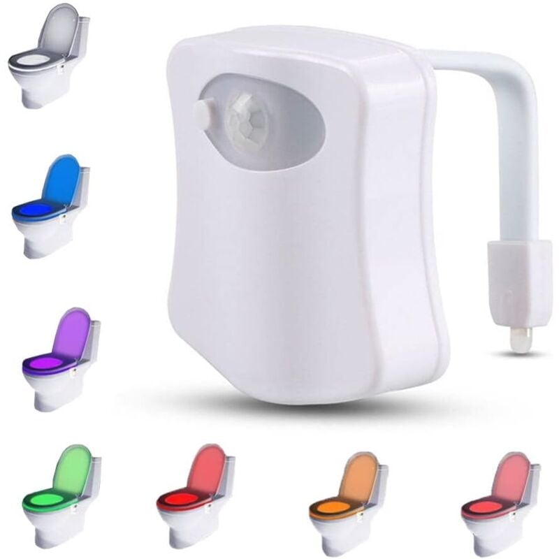 Eclairage LED pour WC / Capteur de Mouvement Luminaire pour Toilette et Salle de Bain / Lumière Veilleuse avec 16 coloris Différents