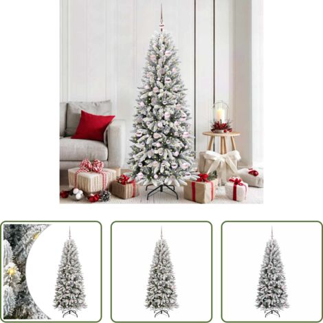 Éclairage LED -  Sapin de Noël artificiel avec 300 LED avec support Blanc 180 cm