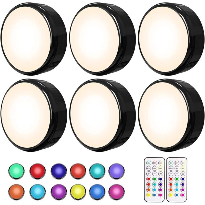 Éclairage LED sous meuble intensité variable, boîtier piles multicolore télécommande minuterie