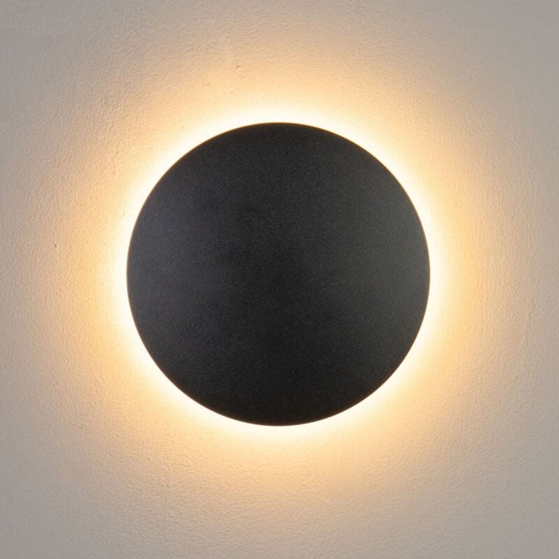Eclairage mural led couleur noire extérieur D18 cm - Lunar