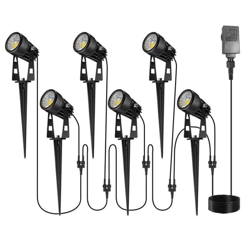 Feiyue - clairage paysager, 3 w 12 v 6 en 1 avec transformateur, étanche IP65