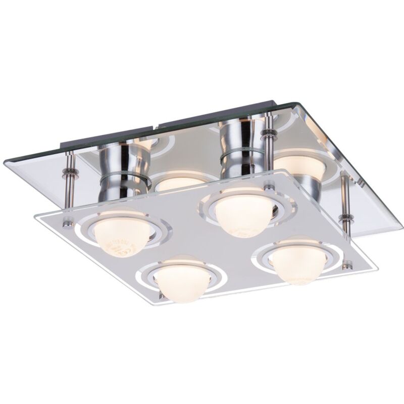 Spots de plafond design led salon salle à manger éclairage lampe en verre luminaire chromé