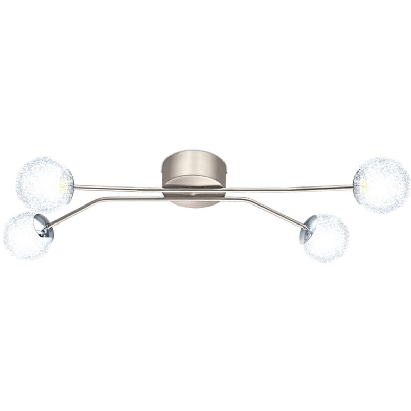 Plafonnier led 24 watts boules en aluminium nickel mat lumière Eglo 13676