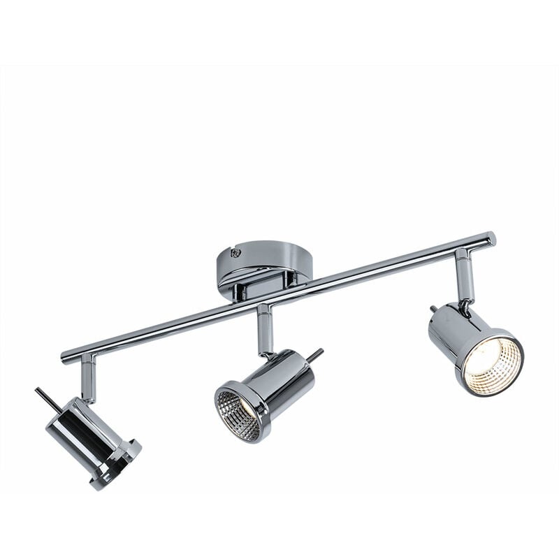 Plafonnier, plafonnier LED 3 flammes, rail lumineux, spot de plafond avec spots mobiles, spot orientable, 3x LED 5W 400lm blanc chaud, L 43 cm