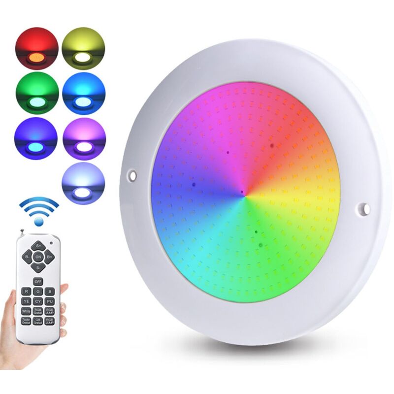 Éclairage RVB sous l'eau, Lampes sous-Marine 12 V, 6 W, ABS, IP68 Éclairage la avec Télécommande pour Les Piscines Murales en Acier Installé Pour