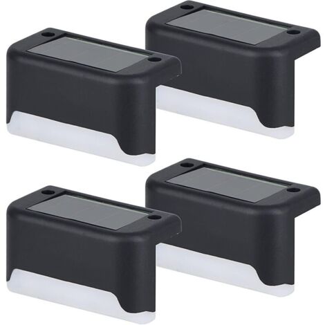 Eclairage Solaire - 4 Pcs Eclairage Solaire Blanc Eclairage Imperméable Haute Résistance Solaire LED Lumière De Pont Lampe D'Escalier Extérieur
